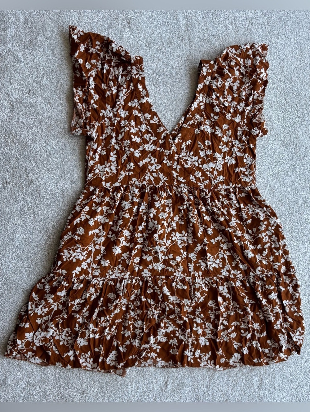 Old Navy Rust Brown Floral Print Dress - Picture 5 of 6